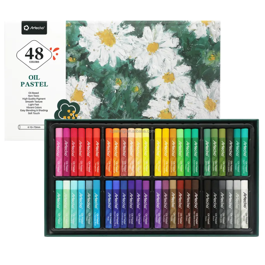 Artecho Ölpastellkreiden Set - 12 / 24 / 48 Farben - je ca. 10 x 70 mm - SETL